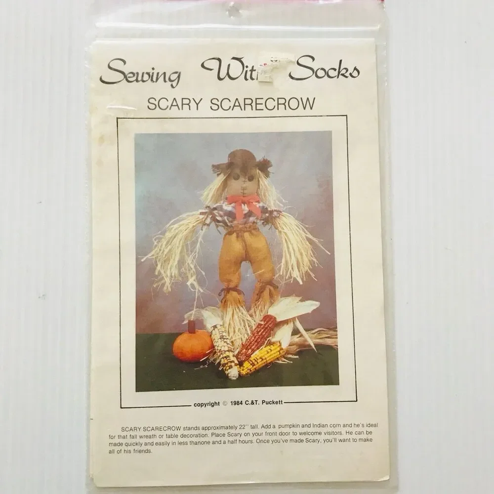 Sewing With Socks SCARY SCARECROW Made from Socks Uncut 1984 22